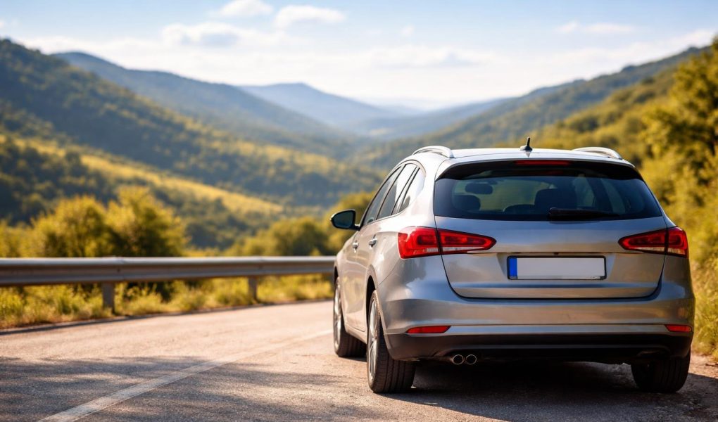 voiture-route-collines-ciel-bleu
