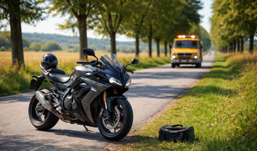 moto-moderne-route-campagne-ensoleillee