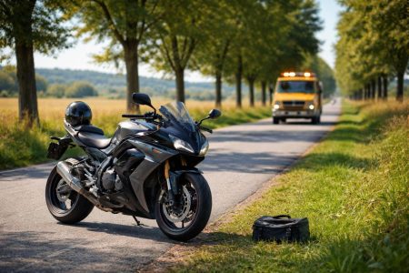 moto-moderne-route-campagne-ensoleillee