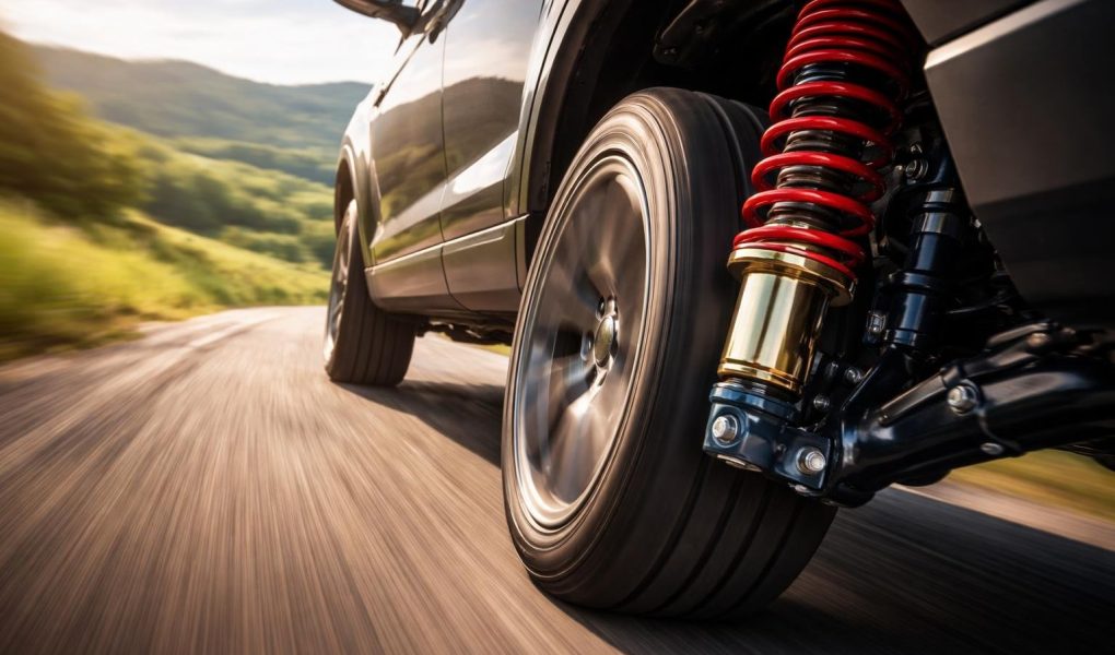 voiture-route-campagne-roue-amortisseur